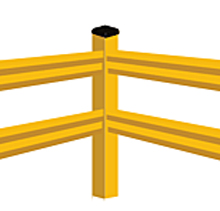 Lite-Duty Guard Rail - Corner Post, 42"H