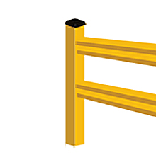 Lite-Duty Guard Rail - End Post, 42"H