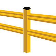 Lite-Duty Guard Rail - Inline Post, 42"H