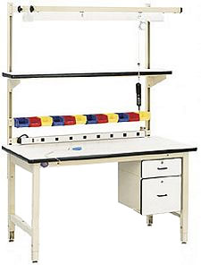 Industrial Workbench, 60"W x 30"D x 30"H, Plastic Laminate Top
