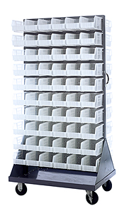 Double Sided Louvered Rack w/ 120 Clear View Bins