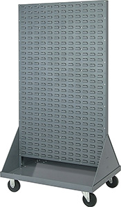 36L x 25W x 64H Heavy Duty Double Sided Mobile Louvered Panel Rack with 1200 lbs. Cap.