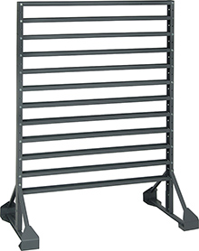 Hanging Bin Rack -  2 sided, 12-rail: 36-in. x 24-in. x 53-in.