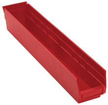 Shelf Bins - 23-5/8"L x 4-1/8"W x 4"H, Carton of 16