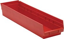 Shelf Bins - 23-5/8"L x 6-5/8"W x 4"H, Carton of 8