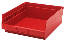 Shelf Bins - 11-7/8"L x 11-1/8"W x 4"H, Carton of 8