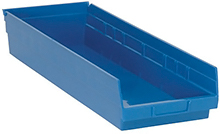 Shelf Bins - 23-5/8"L x 8-3/8"W x 4"H, Carton of 6