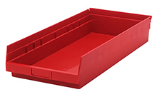 Shelf Bins - 23-5/8"L x 11-1/8"W x 4"H, Carton of 6