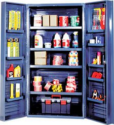 Storage Cabinet - 36"W x 24"D x 72"H w/ 4 Shelves & 12 Door Shelves