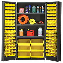 Bin Cabinet - 36"W x 24"D x 72"H w/ 3 Shelves & 102 Bins