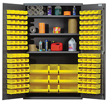 Bin Cabinet - 48"W x 24"D x 78"H w/ 3 Shelves & 137 Bins