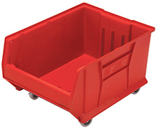 Mobile Jumbo Stackable Containers - 23-7/8"D x 18-1/4"W x 12"H