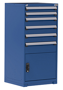 Heavy Duty Modular Drawer Cabinet - 30"W x 21"D x 60"H with 6 Drawers, 1 Door