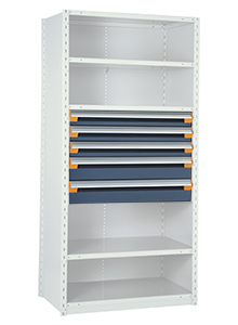 Modular Drawer Shelving Insert, 36w x 18d x 24h, 5 Drawers
