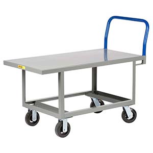 Ergonomic Platform Truck - 24" x 60" Steel Deck w/ Flush Edges, Open Base, Rubber Wheels