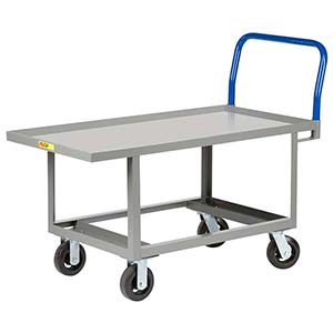 Ergonomic Platform Truck - 30" x 60" Steel Deck w/ Retaining Lip, Open Base, Rubber Wheels