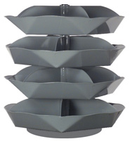 Rotabin Shelving, 44" dia x 46-3/4"h, 4 shelves, 20 compartments