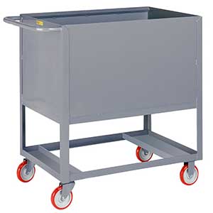 4-Sided Solid Box Truck - Raised Platform, 18" x 32" Deck, 5" Poly Casters