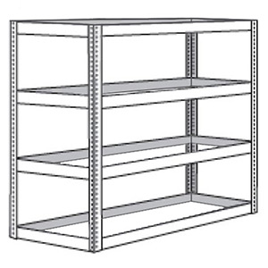 Record Storage Shelving - 69"W x 30"D x 84"H, 4 Shelves, No Decking