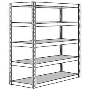 Record Storage Shelving - 69"W x 30"D x 105"H, 5 Shelves, With Decking