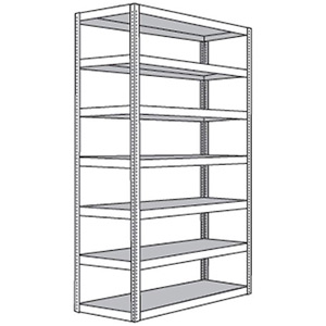 Record Storage Shelving - 69"W x 30"D x 156"H, 7 Shelves, With Decking