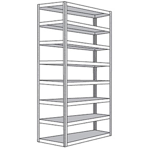 Record Storage Shelving - 69"W x 30"D x 181-1/2"H, 8 Shelves, With Decking