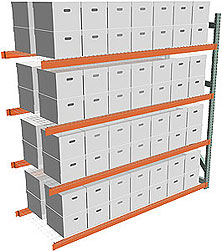 Record Archive Storage Rack - Adder with 4 Shelves - 96w x 36d x 96h - 4,000 lbs./Shelf Cap.