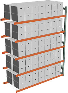 Record Archive Storage Rack - Adder with 5 Shelves - 96w x 36d x 120h - 4,000 lbs./Shelf Cap.