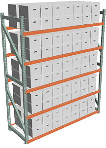 Record Archive Storage Rack - Starter with 5 Shelves - 96w x 36d x 120h - 4,000 lbs./Shelf Cap.
