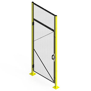 Modular Machine Guard Hinged Door - 3' W x 8' H with 2 Posts and Transom