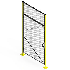 Modular Machine Guard Hinged Door - 4' W x 8' H with 2 Posts and Transom
