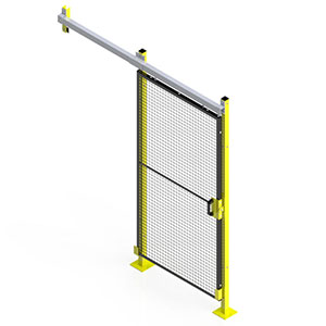 Modular Machine Guard Sliding Door - 3' W x 6' H with 2 Posts