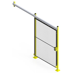 Modular Machine Guard Sliding Door - 4' W x 6' H with 2 Posts