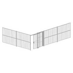 2-Wall Welded Wire Security Cage, No Ceiling, 30'6" x 20'4" x 8'5-1/4" with 5' Sliding Gate