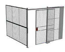 2-Wall Welded Wire Security Cage, No Ceiling, 10'2" x 10'2" x 10'5-1/4" with 5' Sliding Gate