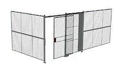 2-Wall Welded Wire Security Cage, No Ceiling, 20'4" x 10'2" x 10'5-1/4" with 5' Sliding Gate