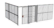 2-Wall Welded Wire Security Cage, No Ceiling, 20'4" x 15'4" x 10'5-1/4" with 5' Sliding Gate