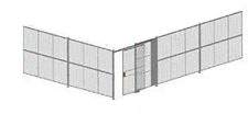 2-Wall Welded Wire Security Cage, No Ceiling, 20'6" x 20'4" x 10'5-1/4" with 5' Sliding Gate