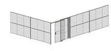 2-Wall Welded Wire Security Cage, No Ceiling, 30'6" x 20'4" x 10'5-1/4" with 5' Sliding Gate