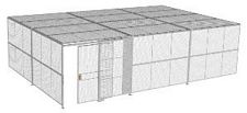 2-Wall Welded Wire Security Cage, w/Ceiling, 30'6" x 20'4" x 8'5-1/4" with 5' Sliding Gate