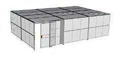 2-Wall Welded Wire Security Cage, w/Ceiling, 30'6" x 20'4" x 10'5-1/4" with 5' Sliding Gate