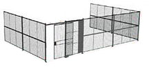 3-Wall Welded Wire Security Cage, No Ceiling, 30'6" x 20'4" x 10'5-1/4" with 5' Sliding Gate