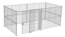4-Wall Welded Wire Security Cage, No Ceiling, 20'6" x 10'4" x 8'5-1/4" with 5' Sliding Gate