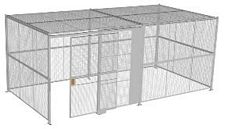 4-Wall Welded Wire Security Cage, w/Ceiling, 20'6" x 10'4" x 8'5-1/4" with 5' Sliding Gate