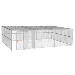4-Wall Welded Wire Security Cage, w/Ceiling, 30'8" x 20'6" x 8'5-1/4" with 5' Sliding Gate