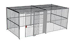 4-Wall Welded Wire Security Cage, w/Ceiling, 20'6" x 10'4" x 10'5-1/4" with 5' Sliding Gate
