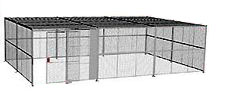 4-Wall Welded Wire Security Cage, w/Ceiling, 30'8" x 20'6" x 10'5-1/4" with 5' Sliding Gate