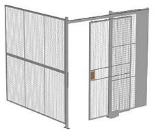 2-Wall Welded Wire Security Cage, No Ceiling, 8'2" x 8'2" x 8'5-1/4" with 4' Sliding Gate