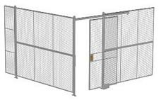 2-Wall Welded Wire Security Cage, No Ceiling, 12'4" x 12'4" x 8'5-1/4" with 4' Sliding Gate