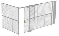 2-Wall Welded Wire Security Cage, No Ceiling, 16'4" x 8'2" x 8'5-1/4" with 4' Sliding Gate